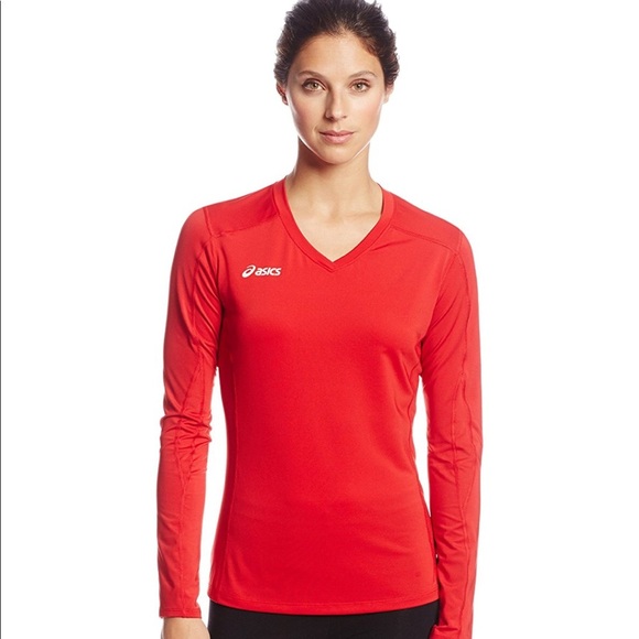 Asics Tops - Asics Red Roll Shot Jersey Large L New NWT